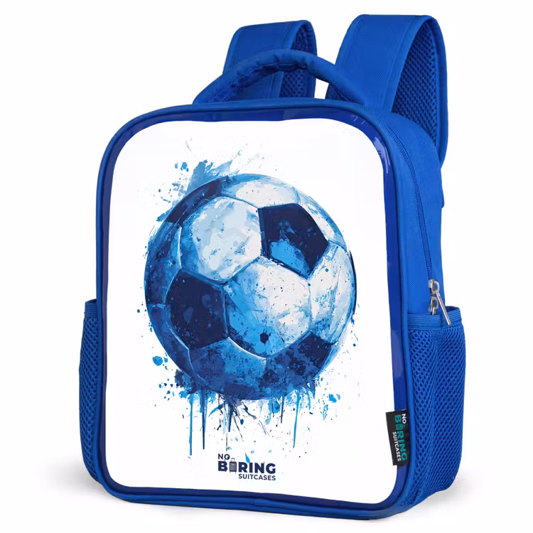 Kinderrugzak - Blauw - Voetbal - Inktspatten - Blauw - Bal — 9