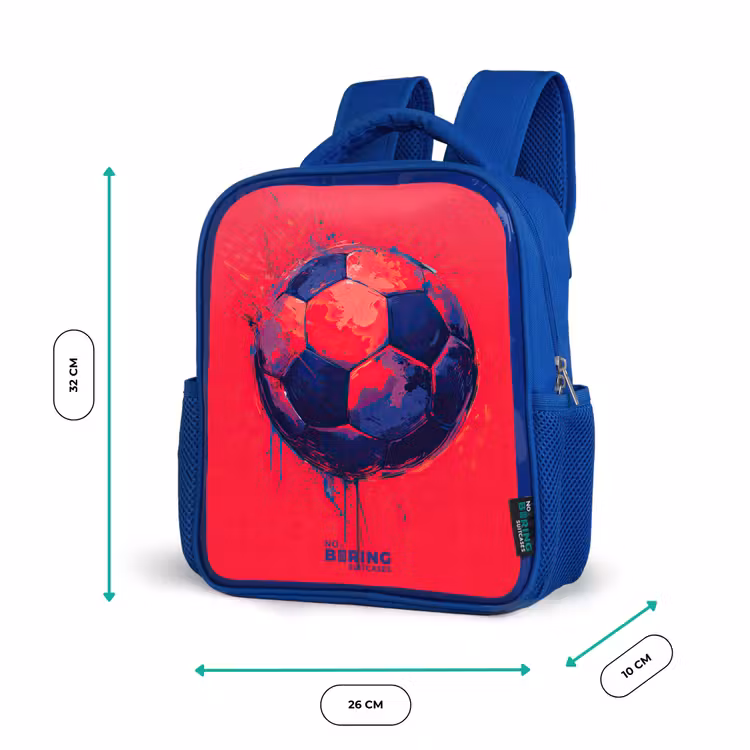 Kinderrugzak - Blauw - Voetbal - Verf - Blauw - Rood — 6