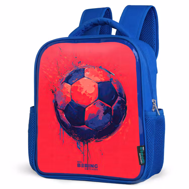 Kinderrugzak - Blauw - Voetbal - Verf - Blauw - Rood — 9
