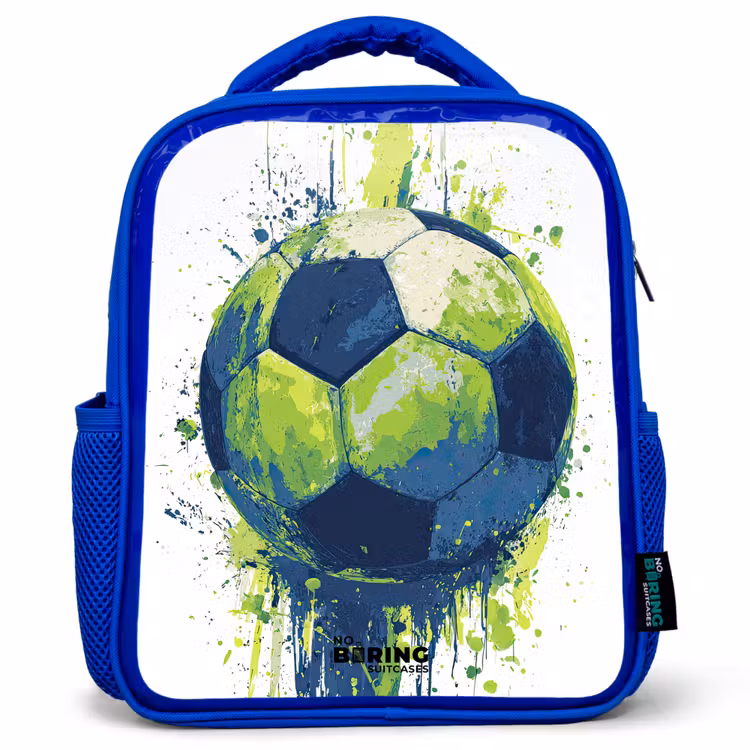 Kinderrugzak - Blauw - Voetbal - Verf - Groen - Blauw — 1