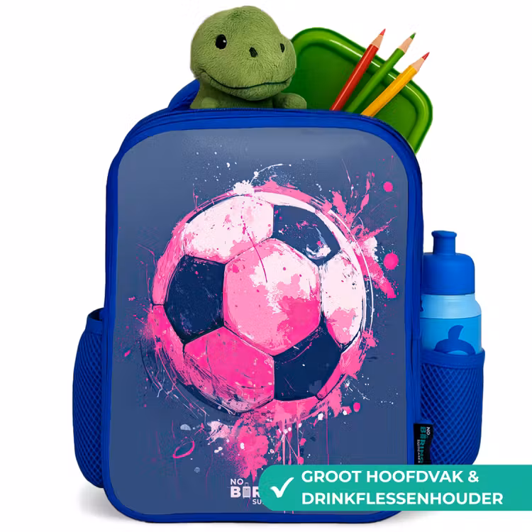 Kinderrugzak - Blauw - Voetbal - Verf - Roze - Blauw — 5