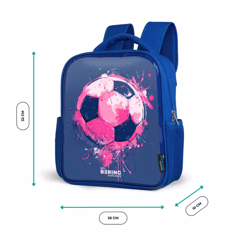 Kinderrugzak - Blauw - Voetbal - Verf - Roze - Blauw — 6