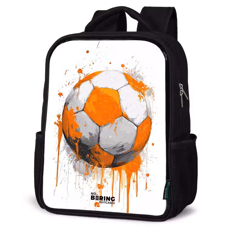Kinderrugzak - Zwart - Voetbal - Verf - Oranje — 7