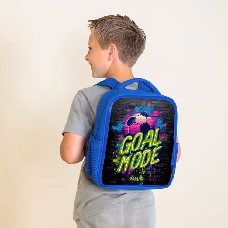 Kinderrugzak - Blauw - Neon - Graffiti - Voetbal - Kleurrijk — 3