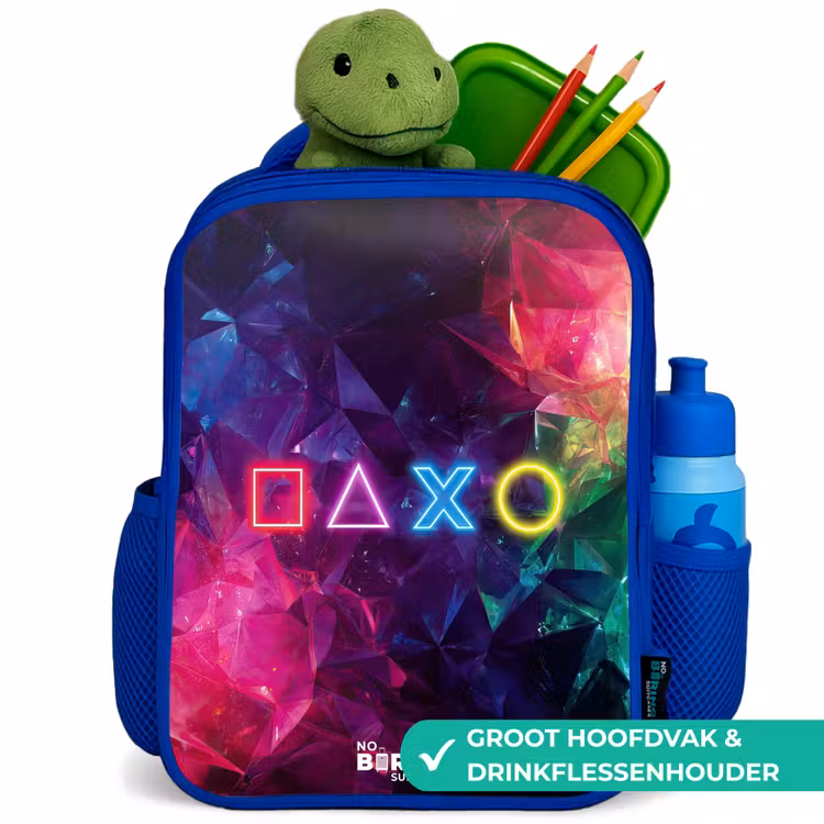 Kinderrugzak - Blauw - Controller - Symbolen - Neon — 5