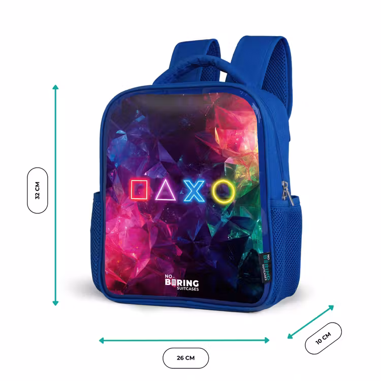 Kinderrugzak - Blauw - Controller - Symbolen - Neon — 6