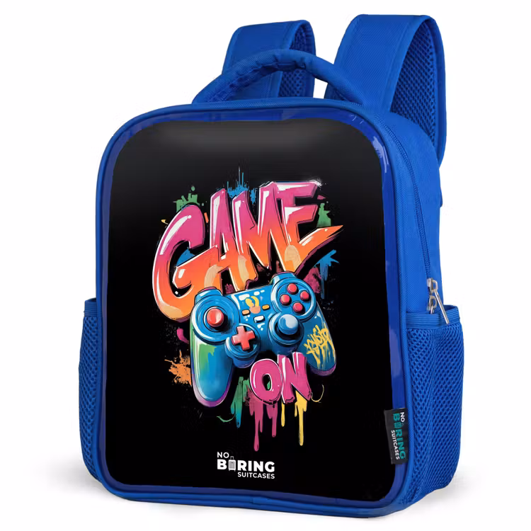 Kinderrugzak - Blauw - Game - Controller - Graffiti - Neon — 9