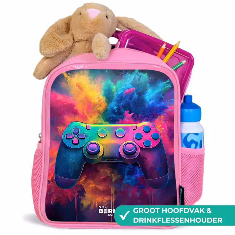 Kinderrugzak - Roze - Game - Controller - Kleurrijk - Explosie — 2