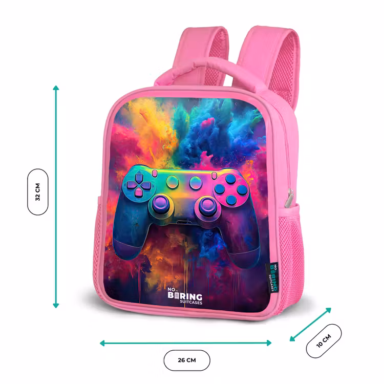 Kinderrugzak - Roze - Game - Controller - Kleurrijk - Explosie — 3