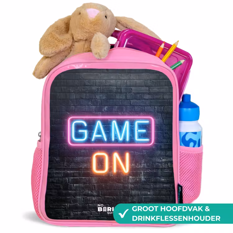 Kinderrugzak - Roze - Game - Letters - Neon — 2