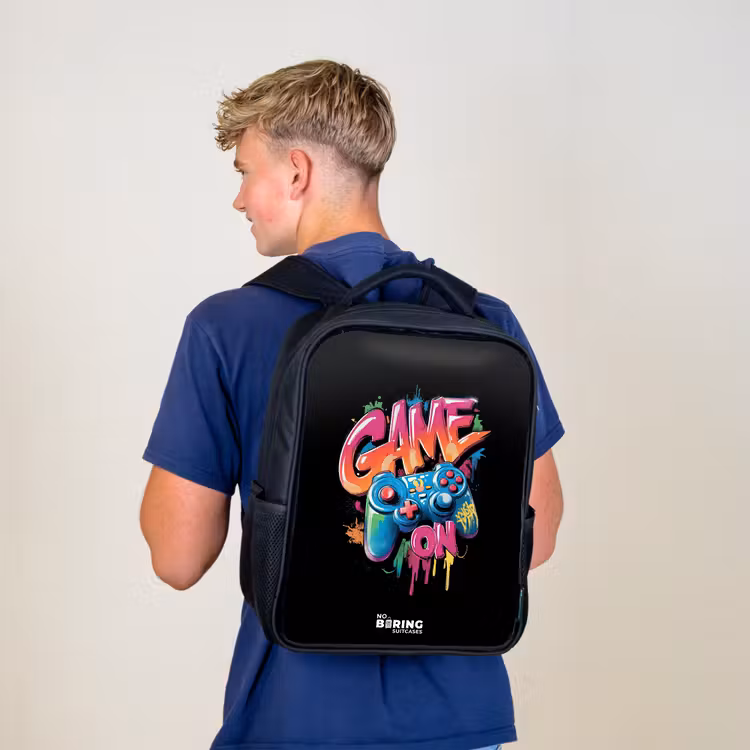 Kinderrugzak - Zwart - Game - Controller - Graffiti - Neon — 6