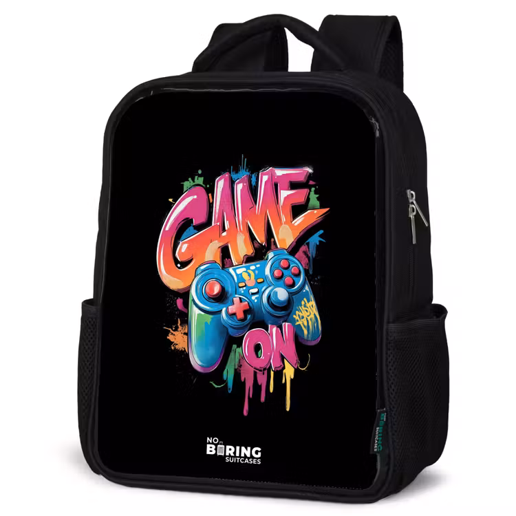 Kinderrugzak - Zwart - Game - Controller - Graffiti - Neon — 7