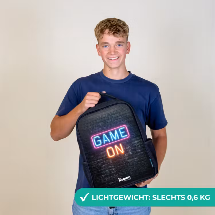 Kinderrugzak - Zwart - Game - Letters - Neon — 3