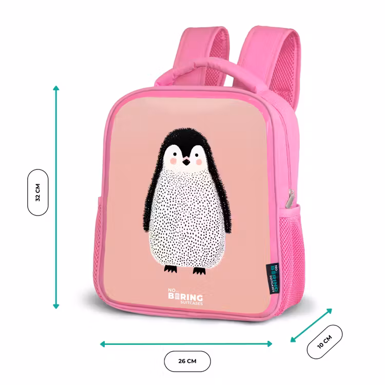 Kinderrugzak - Roze - Pinguïn - Stippen - Roze - Minimalistisch — 3