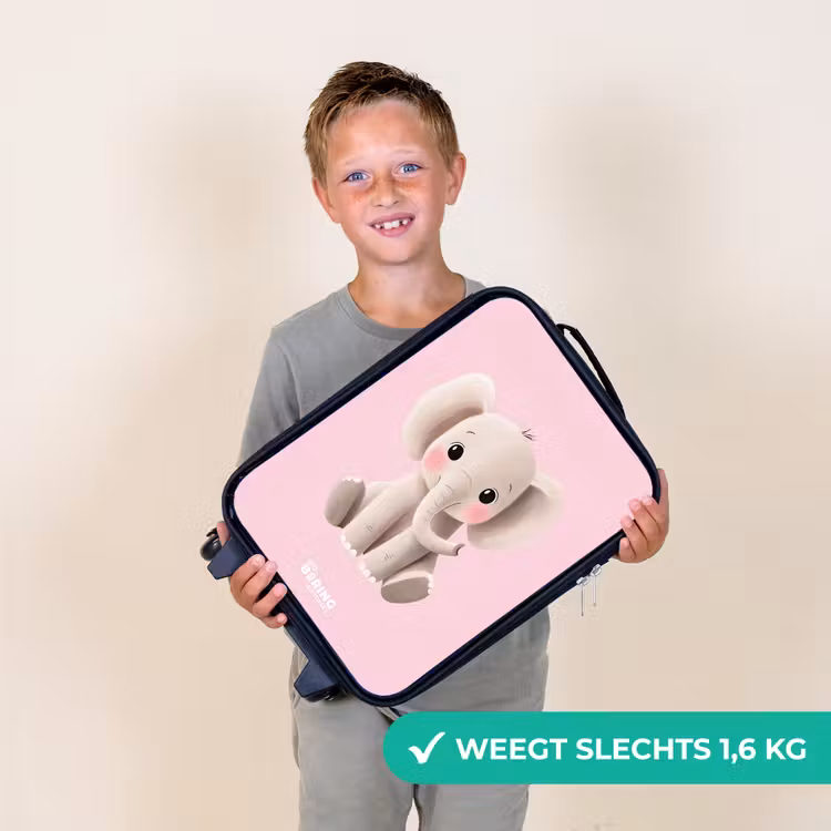 Kinderkoffer - Olifant - Baby - Blosjes - Illustratie — 2