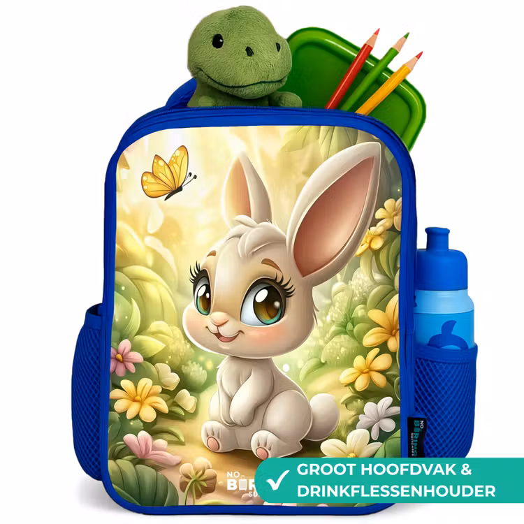 Kinderrugzak - Blauw - Konijn - Zonlicht - Sprookjesachtig - Vlinder — 5