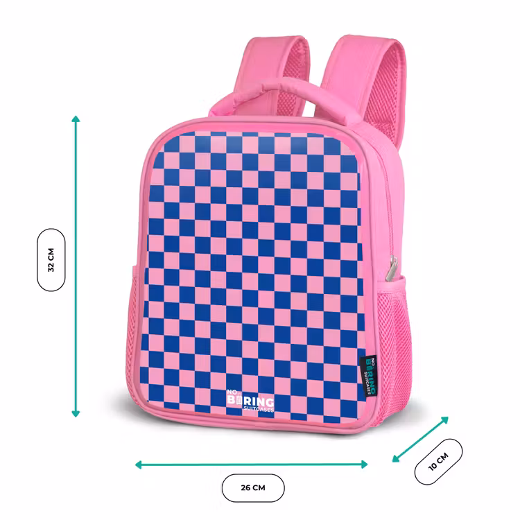 Kinderrugzak - Roze - Blokjes - Blauw - Roze — 3