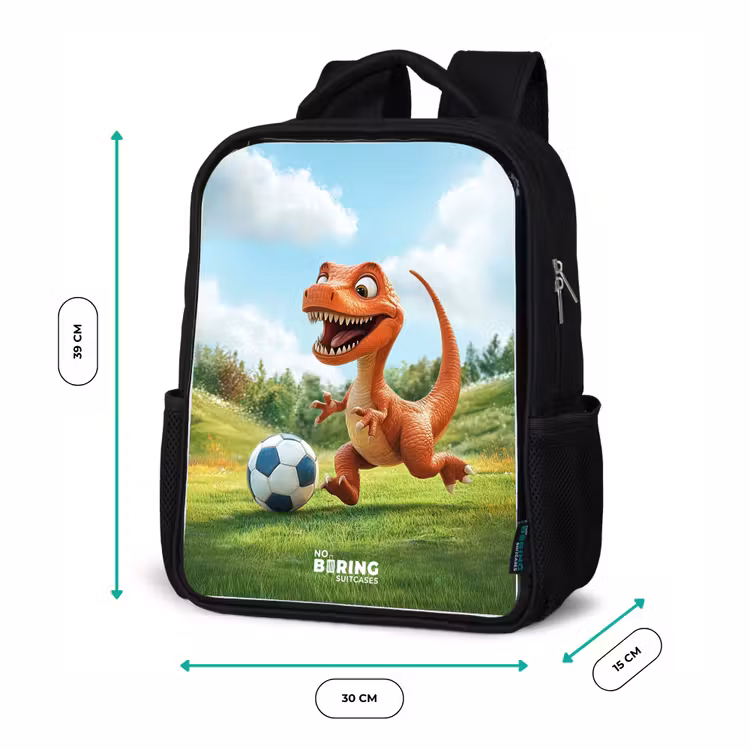 Kinderrugzak met naam - Zwart - Voetbal - Dino - Sport — 5