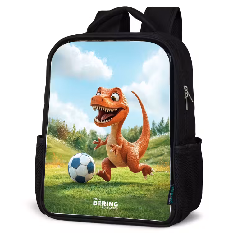 Kinderrugzak met naam - Zwart - Voetbal - Dino - Sport — 7