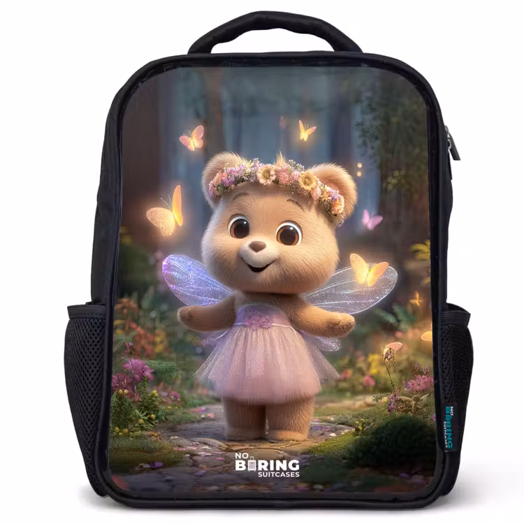 Kinderrugzak - Zwart - Beer - Vlinders - Bos - Fairy — 1