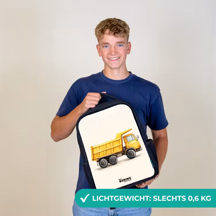 Kinderrugzak - Zwart - Kiepwagen - Getekend - Geel — 3