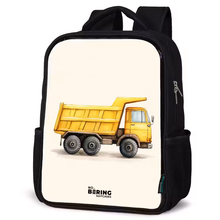 Kinderrugzak - Zwart - Kiepwagen - Getekend - Geel — 7