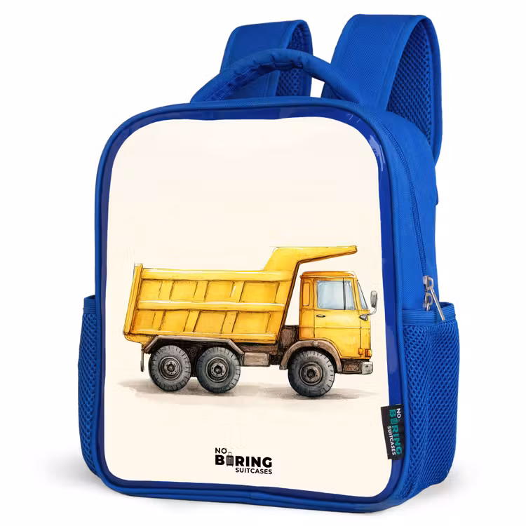 Kinderrugzak - Blauw - Kiepwagen - Getekend - Geel — 9
