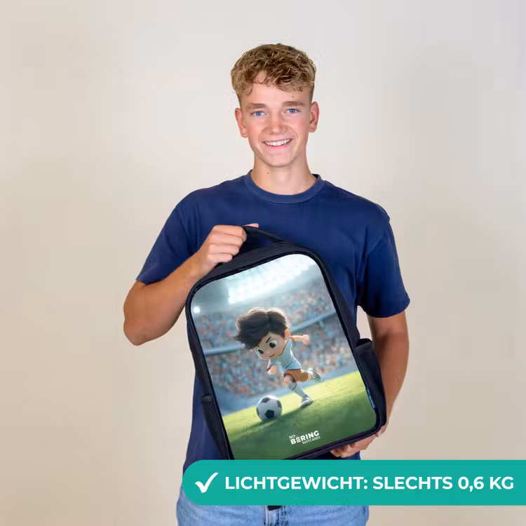 Kinderrugzak - Zwart - Jongen - Voetbal - Stadion - Zonlicht — 3