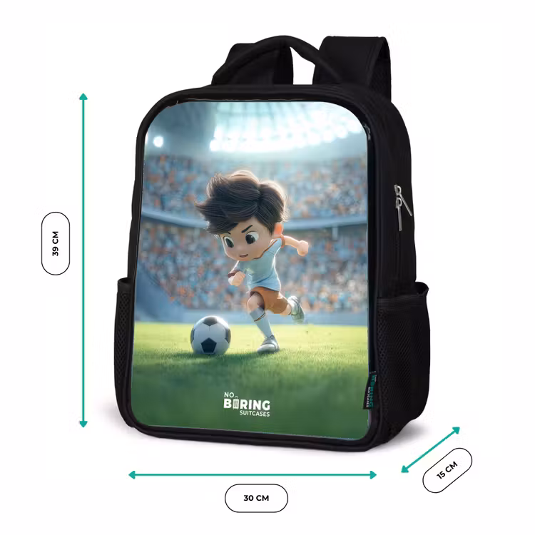 Kinderrugzak - Zwart - Jongen - Voetbal - Stadion - Zonlicht — 5