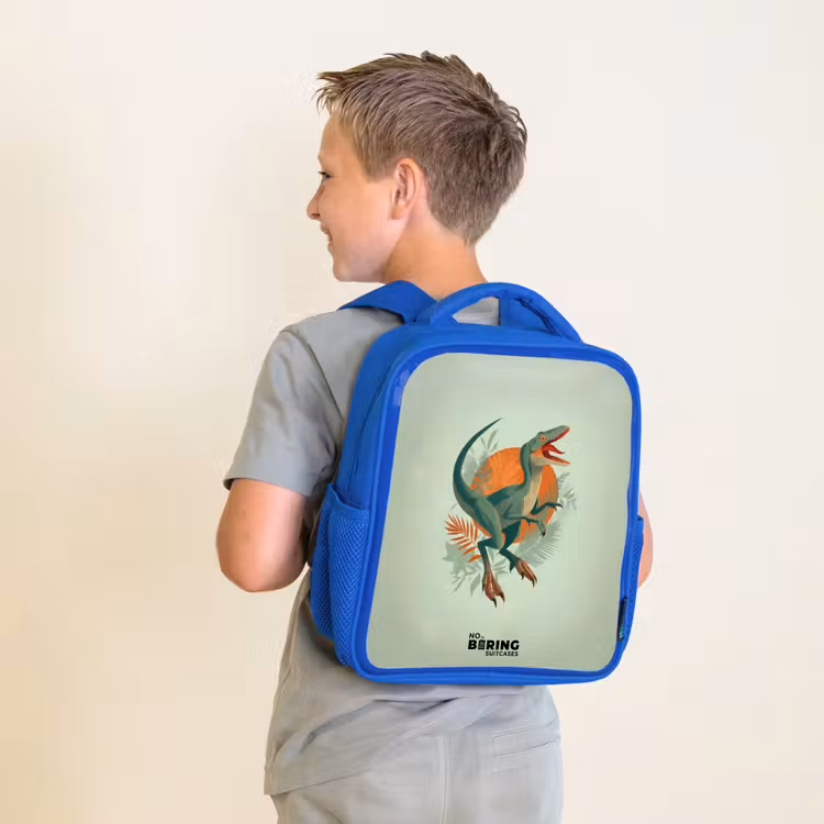 Kinderrugzak - Blauw - Dier - Dino - Natuur — 3