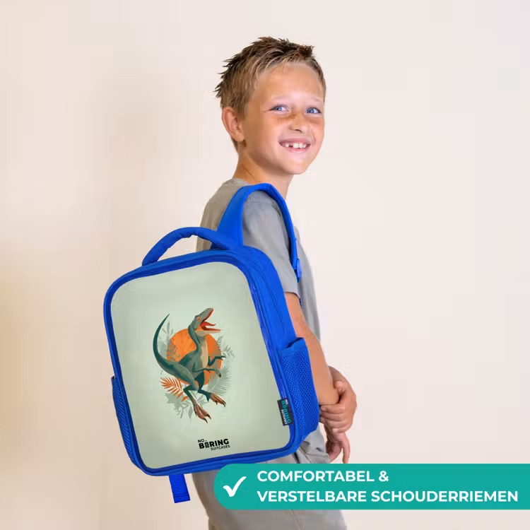 Kinderrugzak - Blauw - Dier - Dino - Natuur — 4