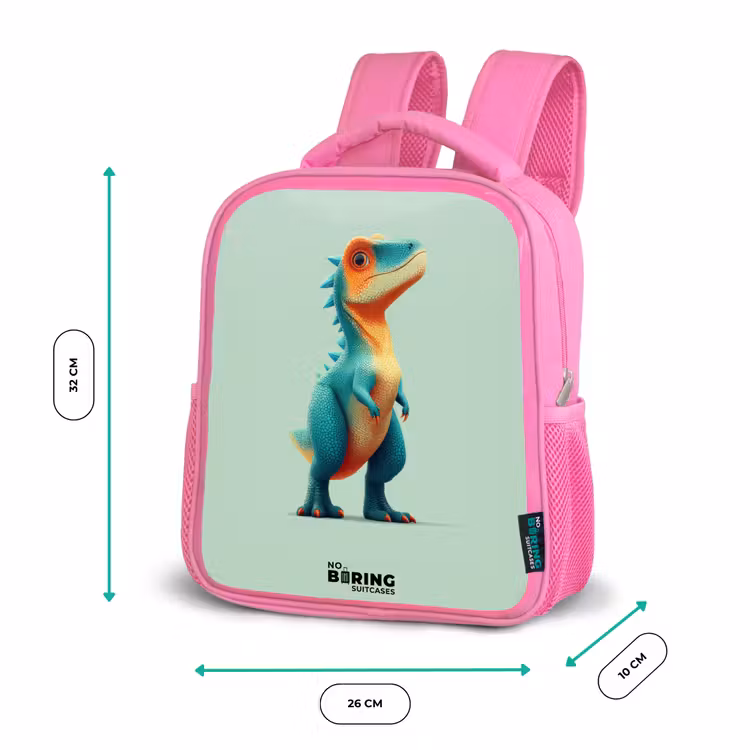 Kinderrugzak - Roze - Dino - Dier - Groen - Oranje — 3