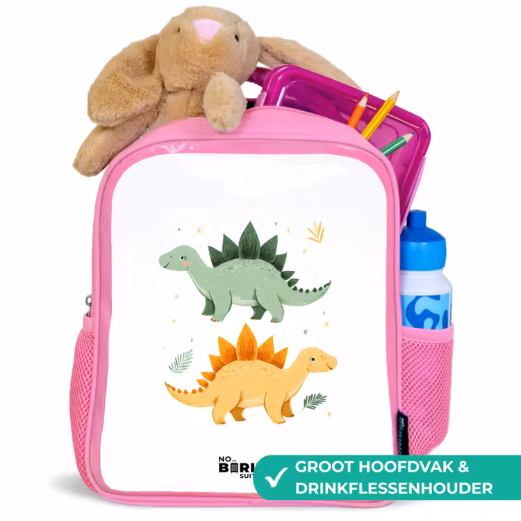 Kinderrugzak - Roze - Dinos - Dieren - Groen - Oranje — 2