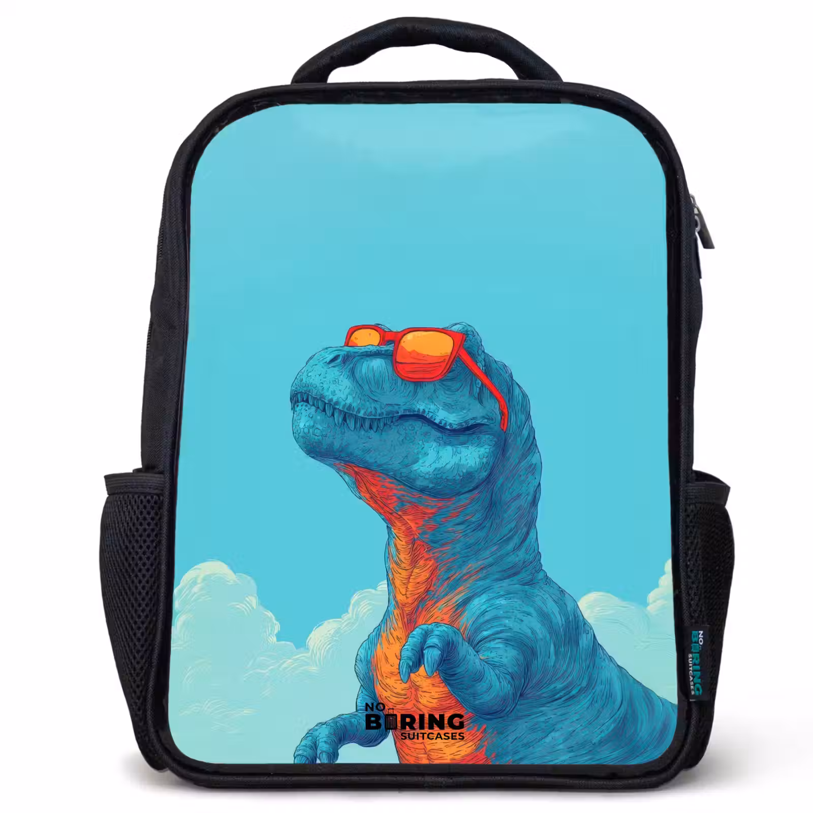 Kinderrugzak - Zwart - Dino - Zonnebril - Blauw — 1