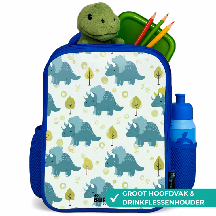 Kinderrugzak - Blauw - Dinos - Patroon - Natuur — 5