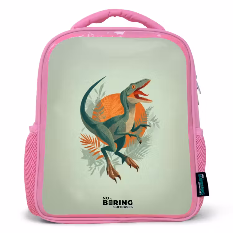 Kinderrugzak - Roze - Dier - Dino - Natuur — 1