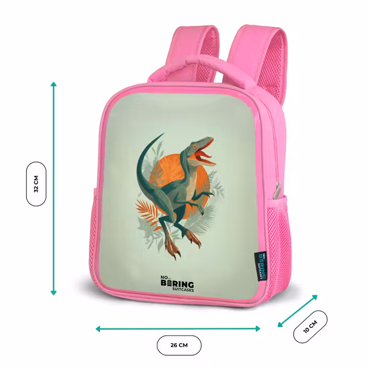 Kinderrugzak - Roze - Dier - Dino - Natuur — 3