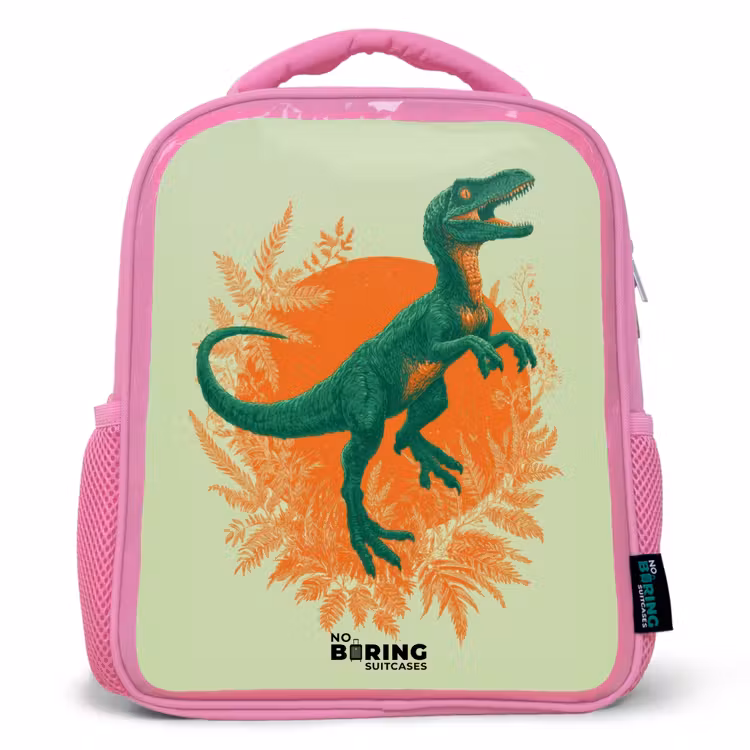 Kinderrugzak - Roze - Dino - Natuur - Groen — 1