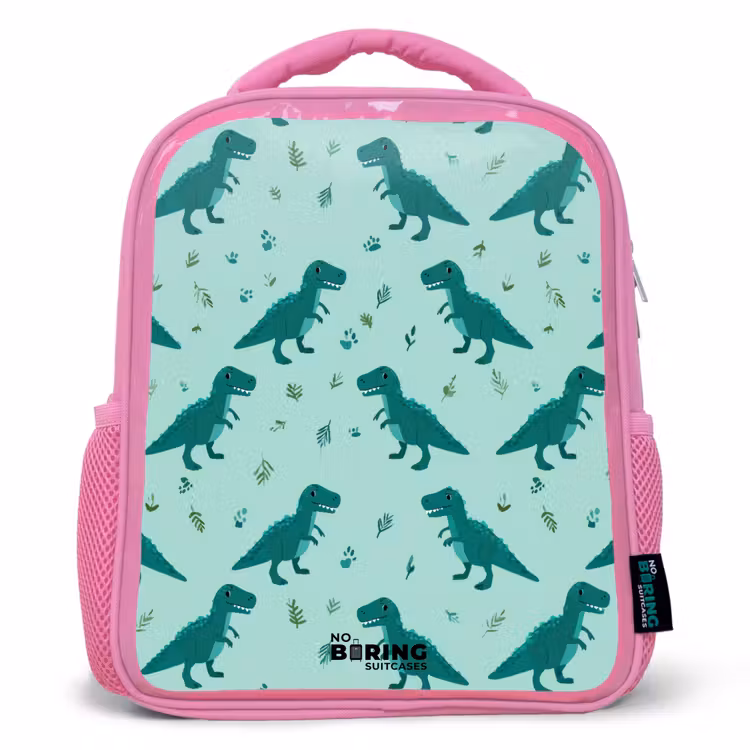 Kinderrugzak - Roze - Dinos - Patroon - Groen — 1