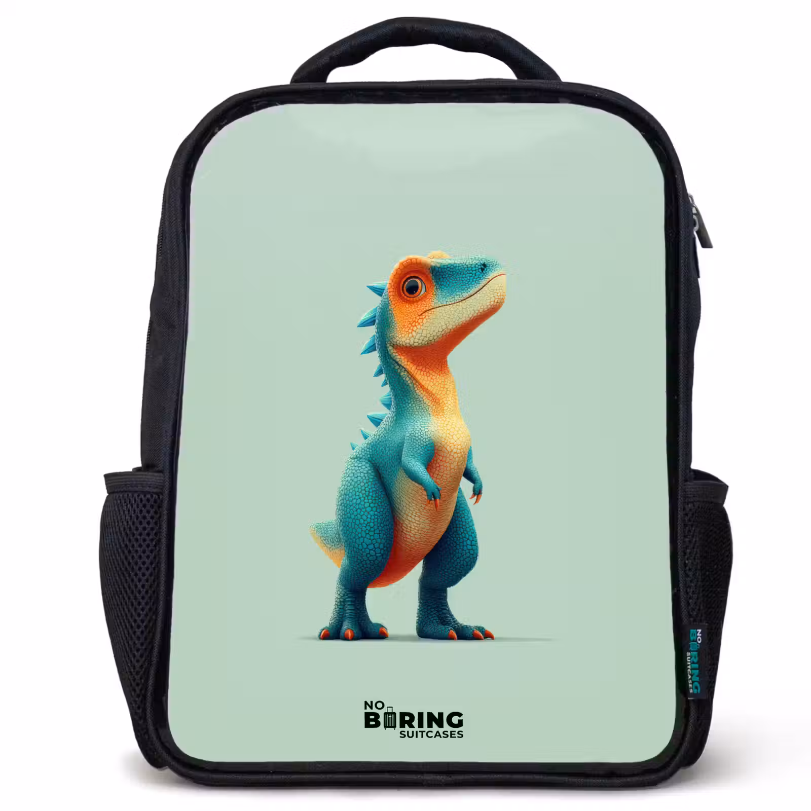 Kinderrugzak - Zwart - Dino - Dier - Groen - Oranje — 1