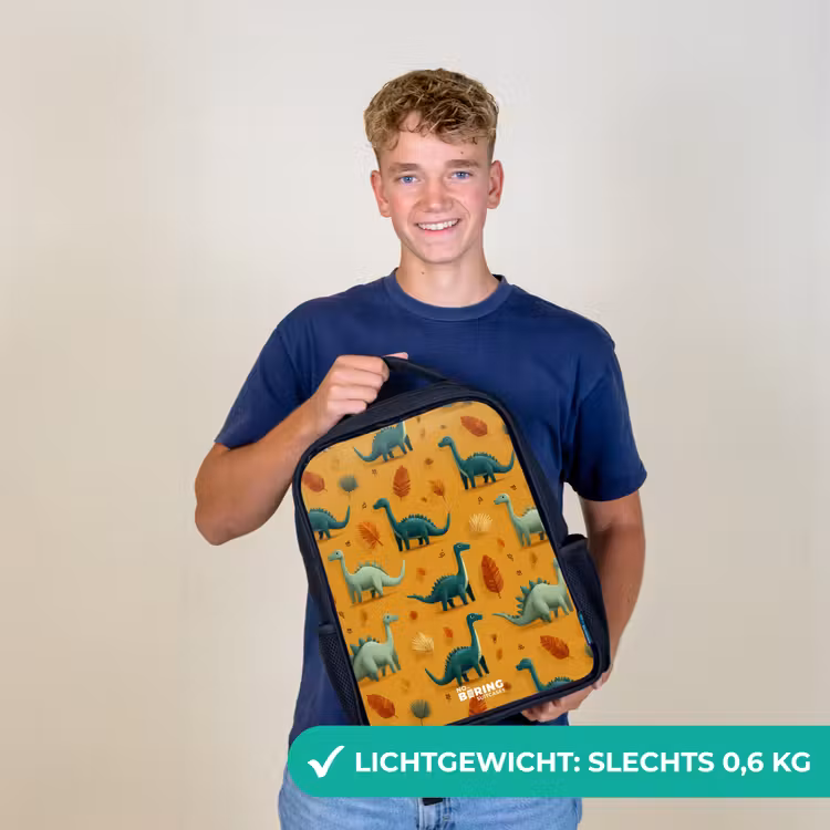 Kinderrugzak - Zwart - Dino - Dieren - Patroon — 3