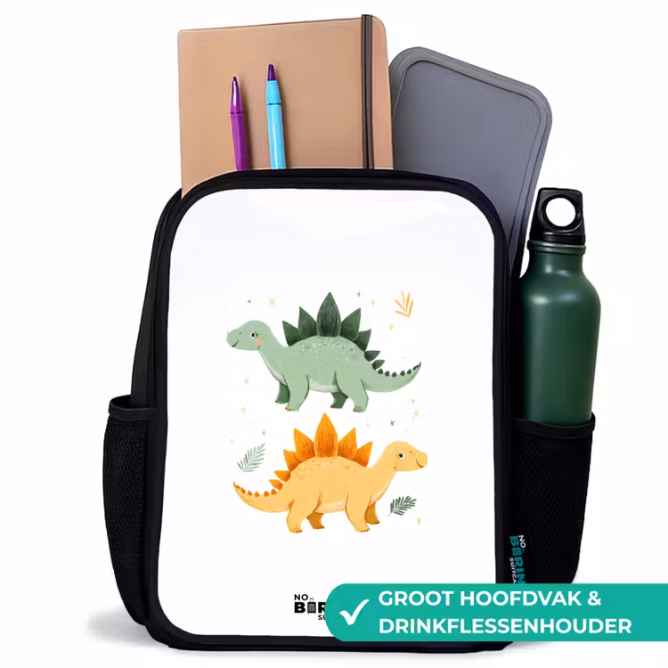 Kinderrugzak - Zwart - Dinos - Dieren - Groen - Oranje — 4