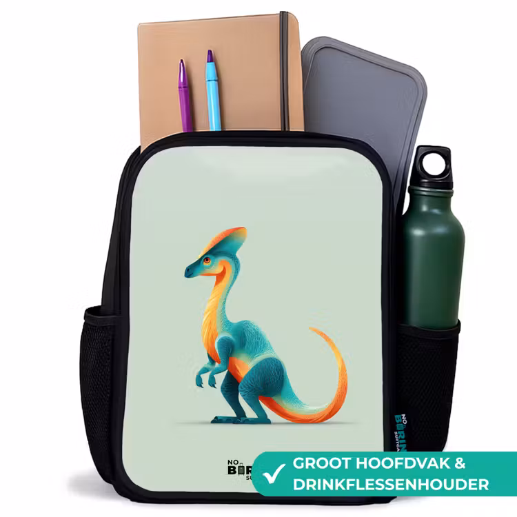 Kinderrugzak - Zwart - Dino - Blauw - Dier β 4