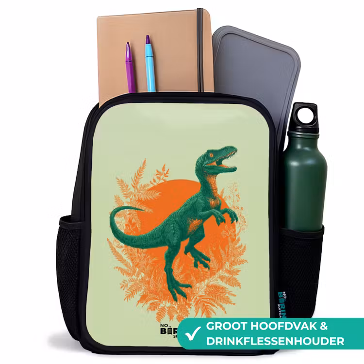 Kinderrugzak - Zwart - Dino - Natuur - Groen — 4