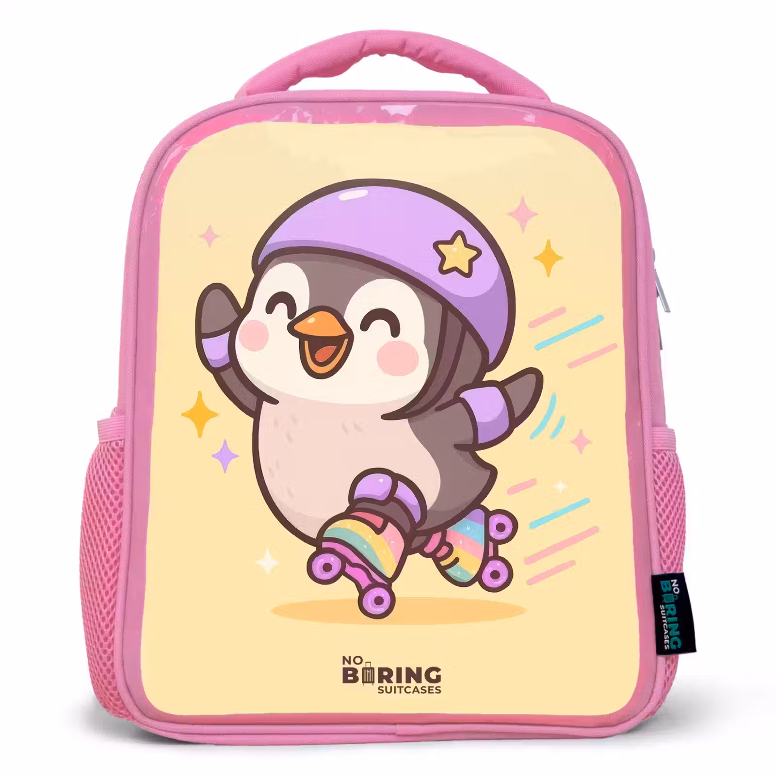 Kinderrugzak - Roze - Kawai - Pinguin - Rolschaatsen — 1