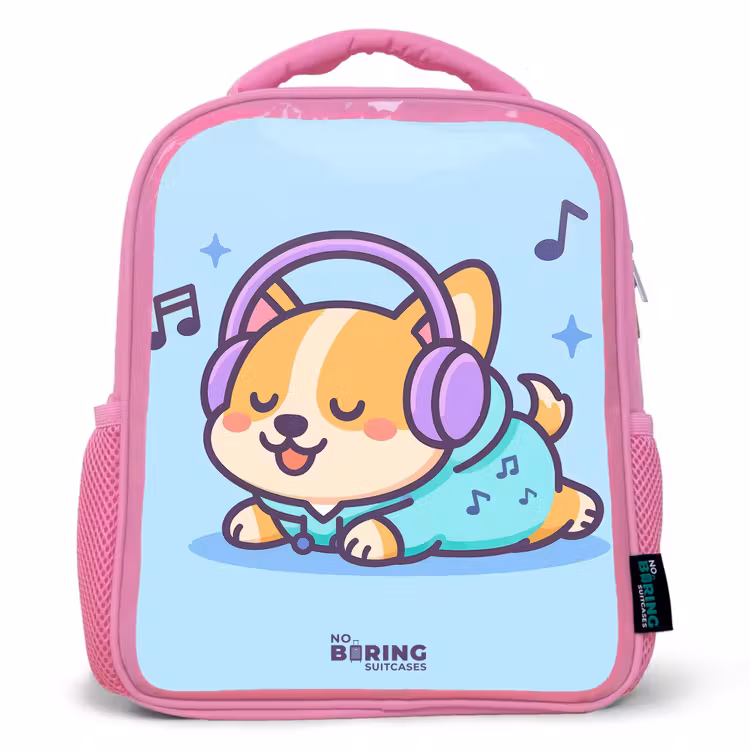 Kinderrugzak - Roze - Kawai - Hond - Muziek — 1