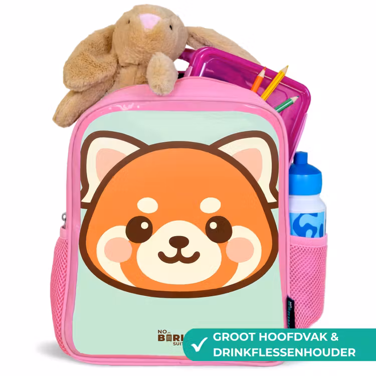 Kinderrugzak - Roze - Kawai - Rode panda - Groen — 2