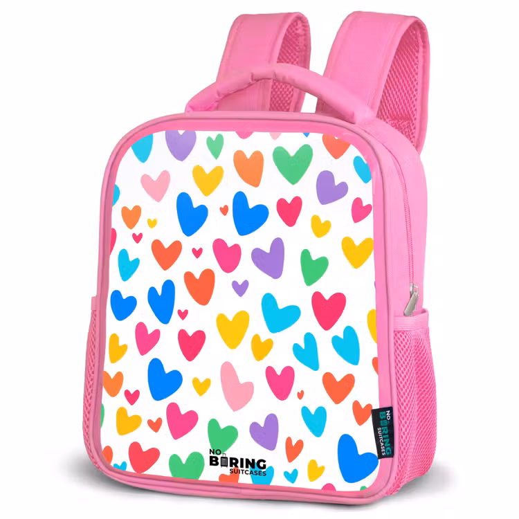 Kinderrugzak - Roze - Gekleurde hartjes — 6
