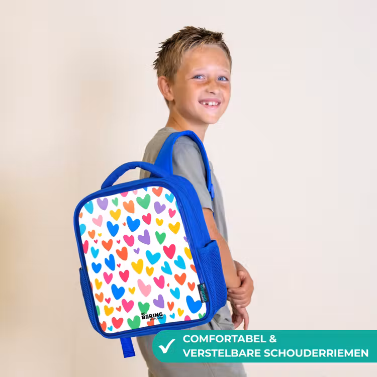 Kinderrugzak - Blauw - Gekleurde hartjes — 4