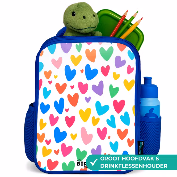 Kinderrugzak - Blauw - Gekleurde hartjes — 5